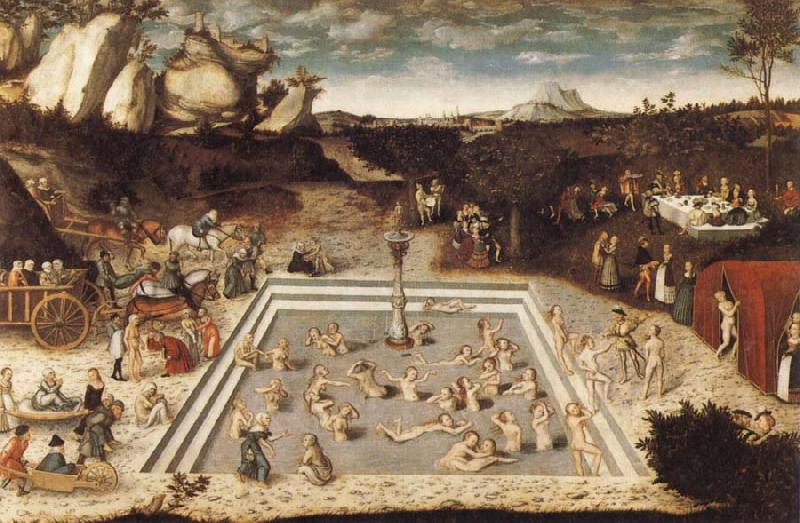 CRANACH, Lucas the Elder The Fountain of Youth Germany oil painting art